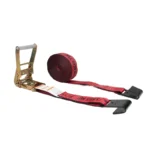 2" by 30' Flat Hook Wide Handle Red Ratchet Strap - Kinedyne